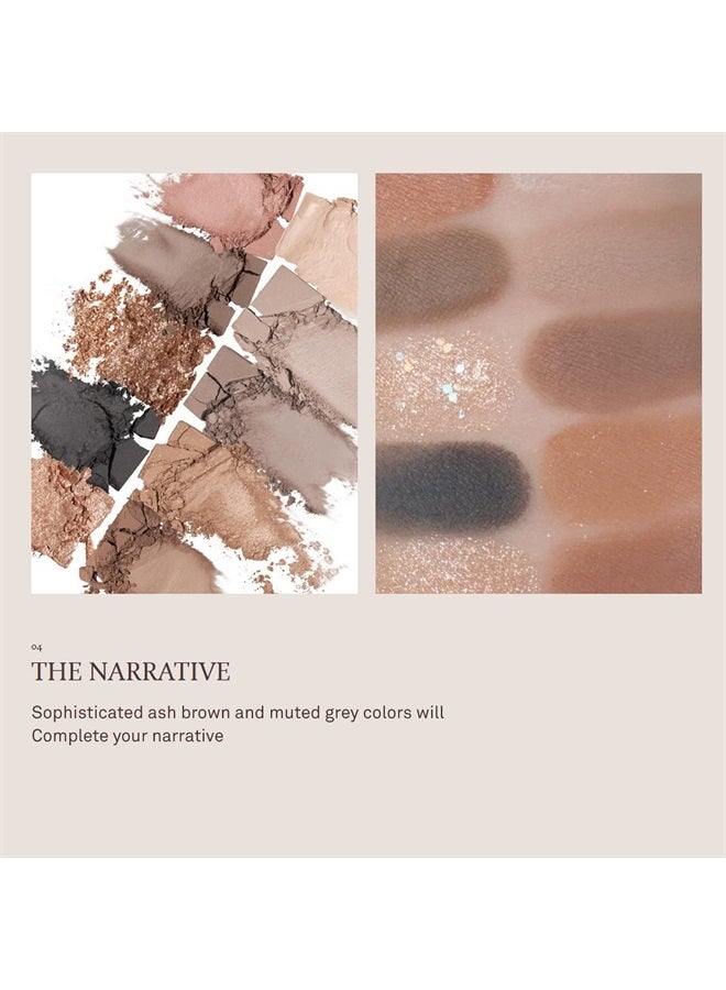 HINCE لوحة ظلال العيون الجديدة #السرد - لوحة ظلال عيون بـ 10 ألوان، بني رمادي ورمادي مائل، عالية الصبغة، ألوان دافئة محايدة، مكياج عيون مدخن، برايمر للعيون، مطفي، لامع، جليتر - Image 1