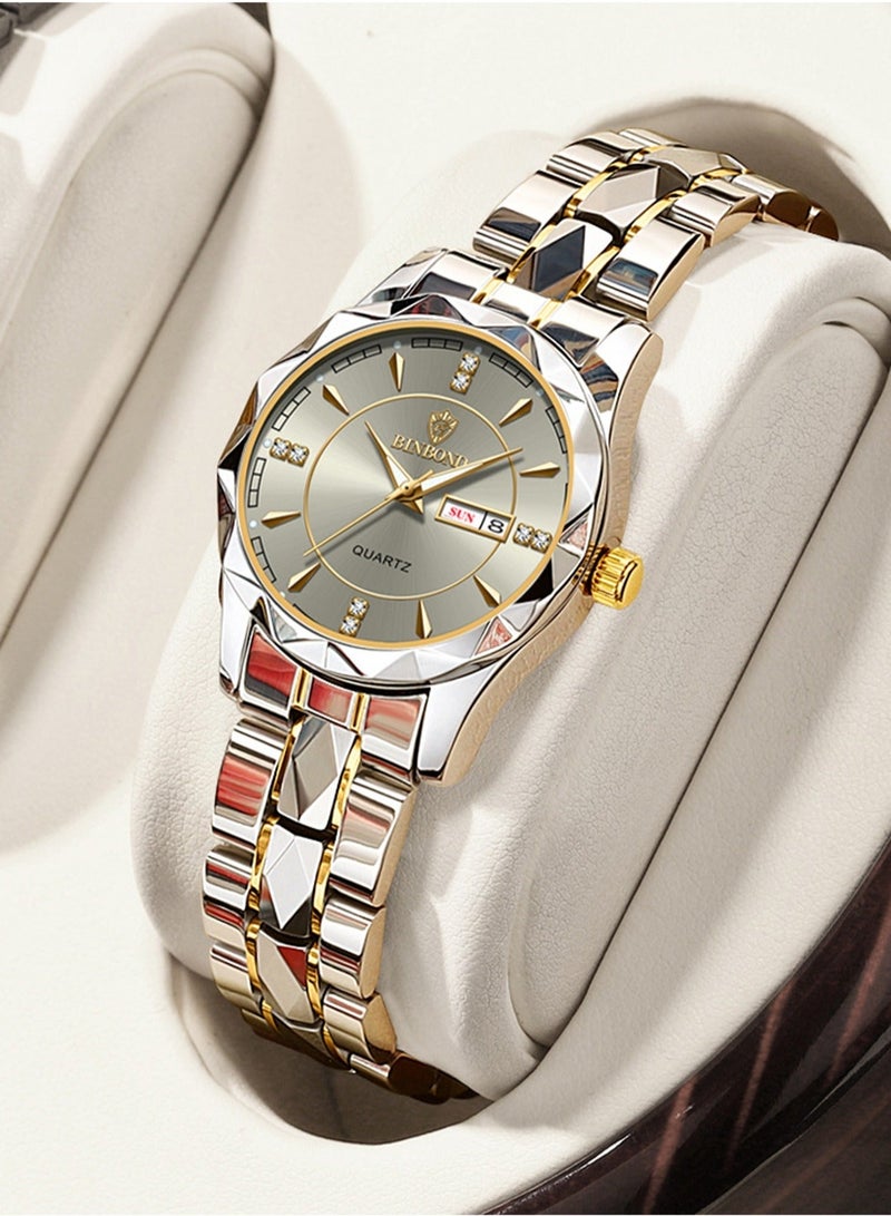 بينبوند ساعات كوارتز نسائية من أفضل العلامات التجارية الفاخرة والأزياء التجارية المقاومة للماء وساعة التاريخ الأسبوعية الرياضية للنساء - Image 1