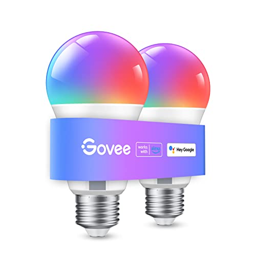 Govee Smart Light Bulbs, WiFi & Bluetooth Color Changing Light Bulbs, Music Sync, 16 Million DIY Colors RGBWW Color Lights Bulb, Work with Alexa, Google Assistant Home App, 800 Lumen, 2 Pack - Image 1