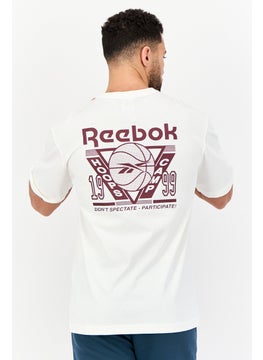 Reebok Men Sportswear Fit Short Sleeve Outdoor T-Shirt, White  - Image 4