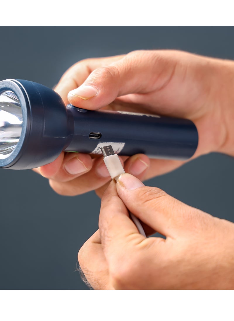 GEEPAS Rechargeable LED Torch with Emergency Lantern | Multi-functional Light for Emergency, Fishing, Hiking, Power Cuts & More-  - Image 4