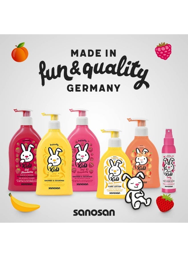 سانوسان شامبو وجل استحمام سانوسان كيدز 2 في 1 - مستخلص الزيتون وحليب - بروتين - برائحة الفراولة - Image 3