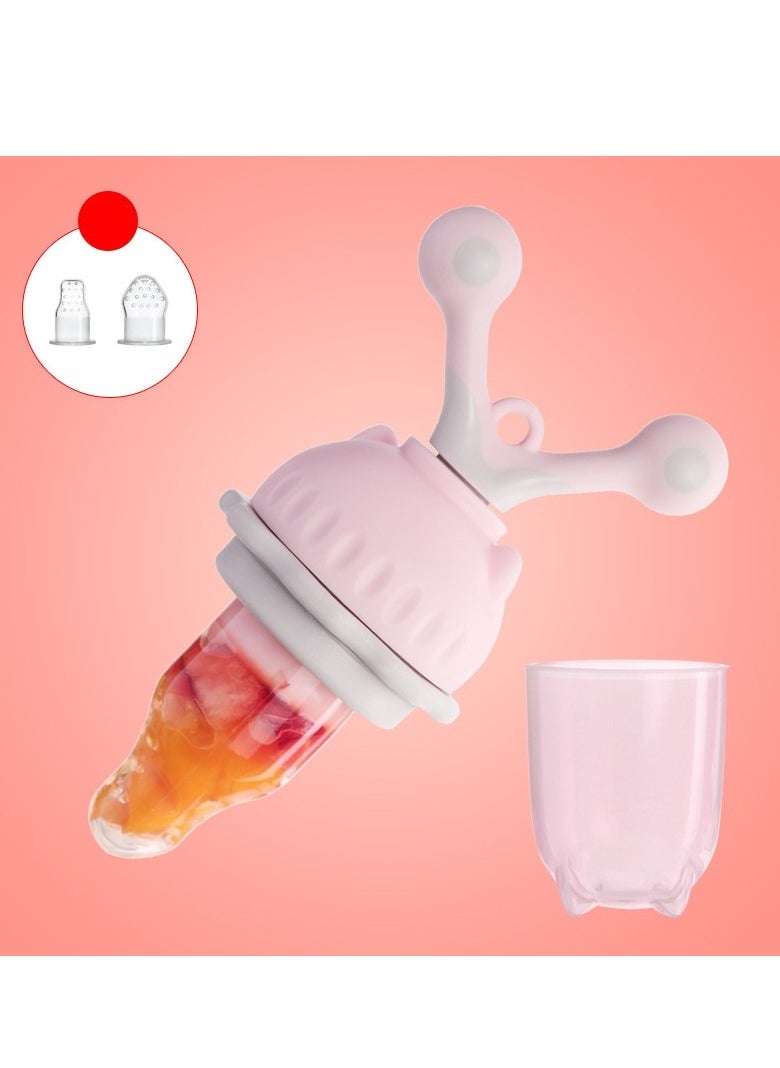 MIXDE Food Fruit Feeder Pacifier With 2 Replacement Silicone Pouches Teething Toy  - Image 1