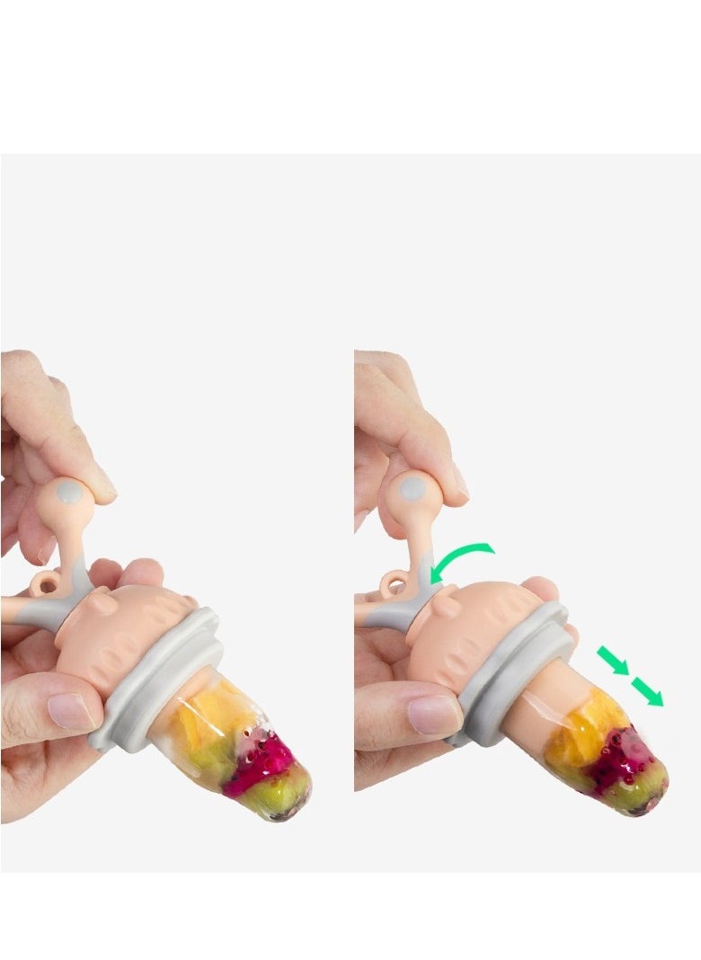 MIXDE Food Fruit Feeder Pacifier With 2 Replacement Silicone Pouches Teething Toy  - Image 2