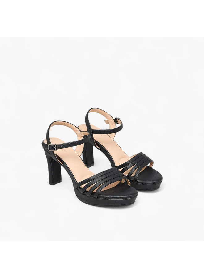 فلورا بيلا من شو إكسبرس Women Animal Print Block Heel Sandals with Buckle Closure