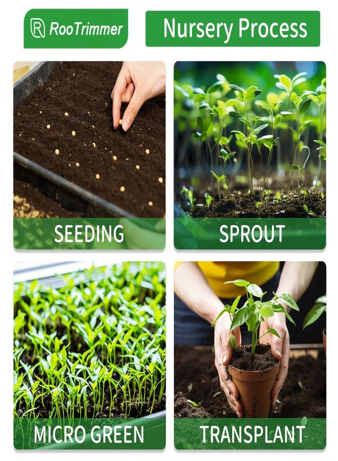 RooTrimmer 1020 Nursery Trays, Heavy Duty Seed Starter Tray Super Sturdy Seedling Tray for 72/128 Cell Plug Trays Germination Transplantation (21"×11", 10-Pack,1.6" Deep, TD538) - Image 4
