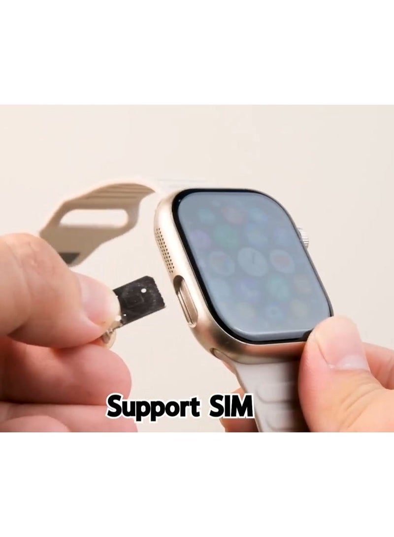 modio موديو SM06 ساعة ذكية بدعم بطاقة SIM، كاميرا مزدوجة، شحن لاسلكي، 3 أحزمة قابلة للتبديل، ساعة ذكية بشاشة لمس للرجال والنساء، أسود - Image 5