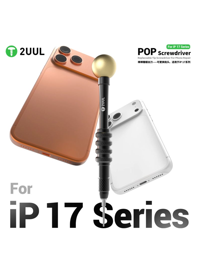 2UUL SD87 POP Replaceable Tip Screwdriver 4IP Enhanced Torx for iPhone 17 Series Bottom Screw Removal - Image 1
