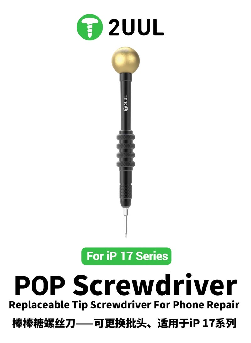 2UUL SD87 POP Replaceable Tip Screwdriver 4IP Enhanced Torx for iPhone 17 Series Bottom Screw Removal - Image 4