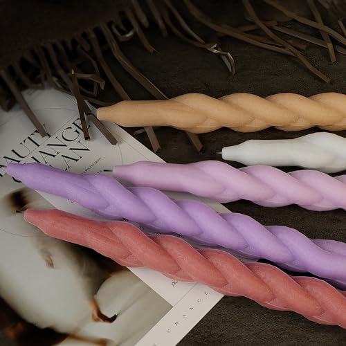 ESEENS 2 Pack Stick Candle Wave Pillar Candle & Resin Mold - Resin Casting Silicone Molds for Home Decor & Candle Making Wave Spiral Mold - Image 3