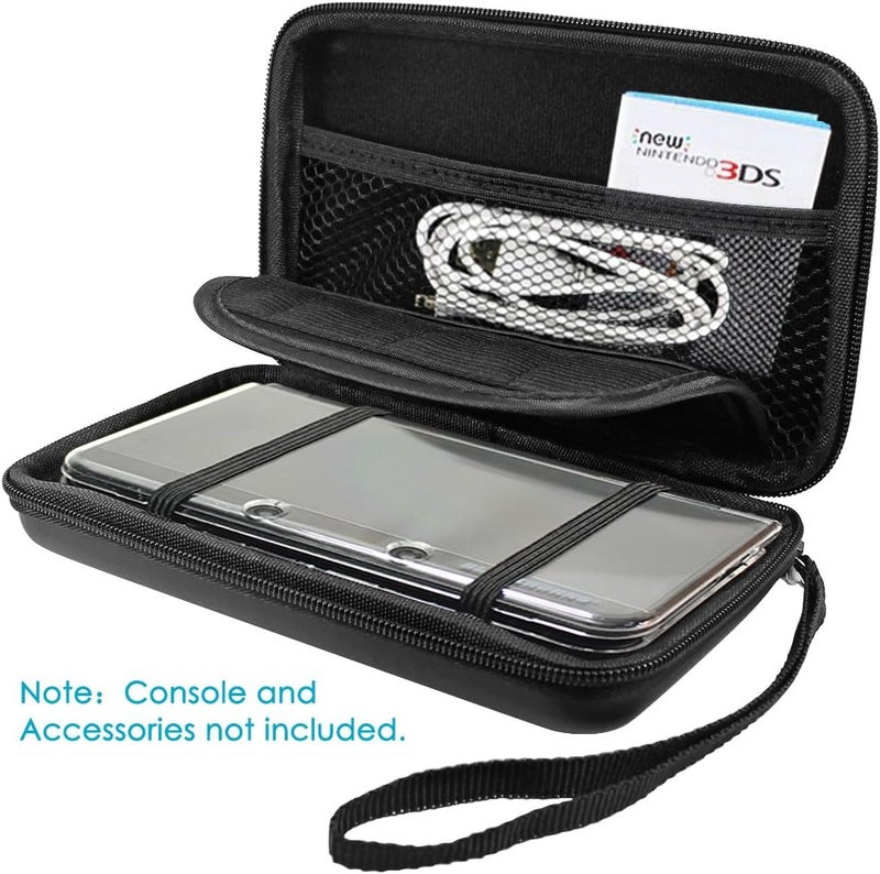 AFUNTA Protective Case Compatible New 3DS XL & Screen Protectors, 2 Pcs Tempered Glass for Top Screen & HD Clear PET Film for Bottom Screen, 1 Carrying EVA Case for Console - Image 3