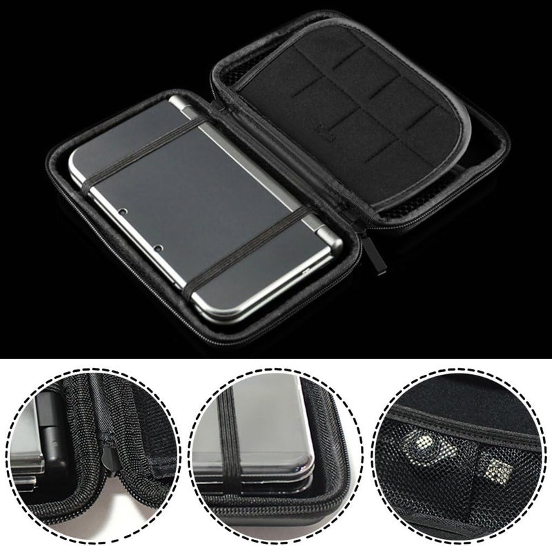 AFUNTA Protective Case Compatible New 3DS XL & Screen Protectors, 2 Pcs Tempered Glass for Top Screen & HD Clear PET Film for Bottom Screen, 1 Carrying EVA Case for Console - Image 4