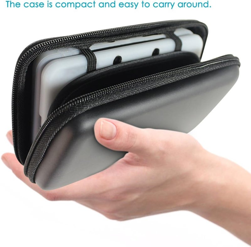 AFUNTA Protective Case Compatible New 3DS XL & Screen Protectors, 2 Pcs Tempered Glass for Top Screen & HD Clear PET Film for Bottom Screen, 1 Carrying EVA Case for Console - Image 5