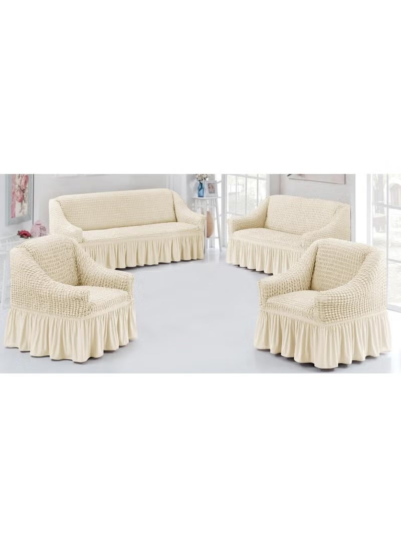Sofa and chair covers to keep your sofas clean, beautiful and elegant. 100% cotton material. 4-piece set: 1 three-seater, 1 two-seater, 2 singles.