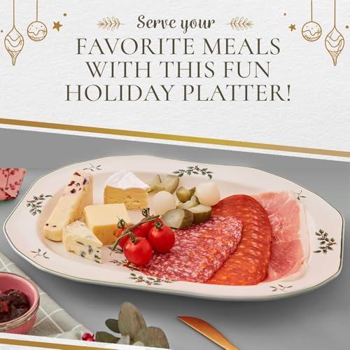 Spode Christmas Tree Collection 19" Sculpted Platter - Nostalgic Tree Design, Holiday Serving Tray for Christmas Dinners - Fine Porcelain, Dishwasher & Microwave Safe, Vintage-Inspired Tableware - Image 4