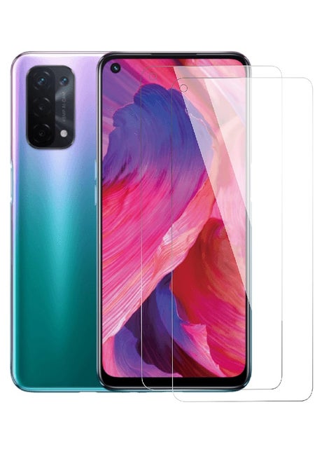 2 Pieces  Tempered Glass Screen Protector Clear Designed For Oppo A54 5G Full Screen Coverage And Bubble Free
