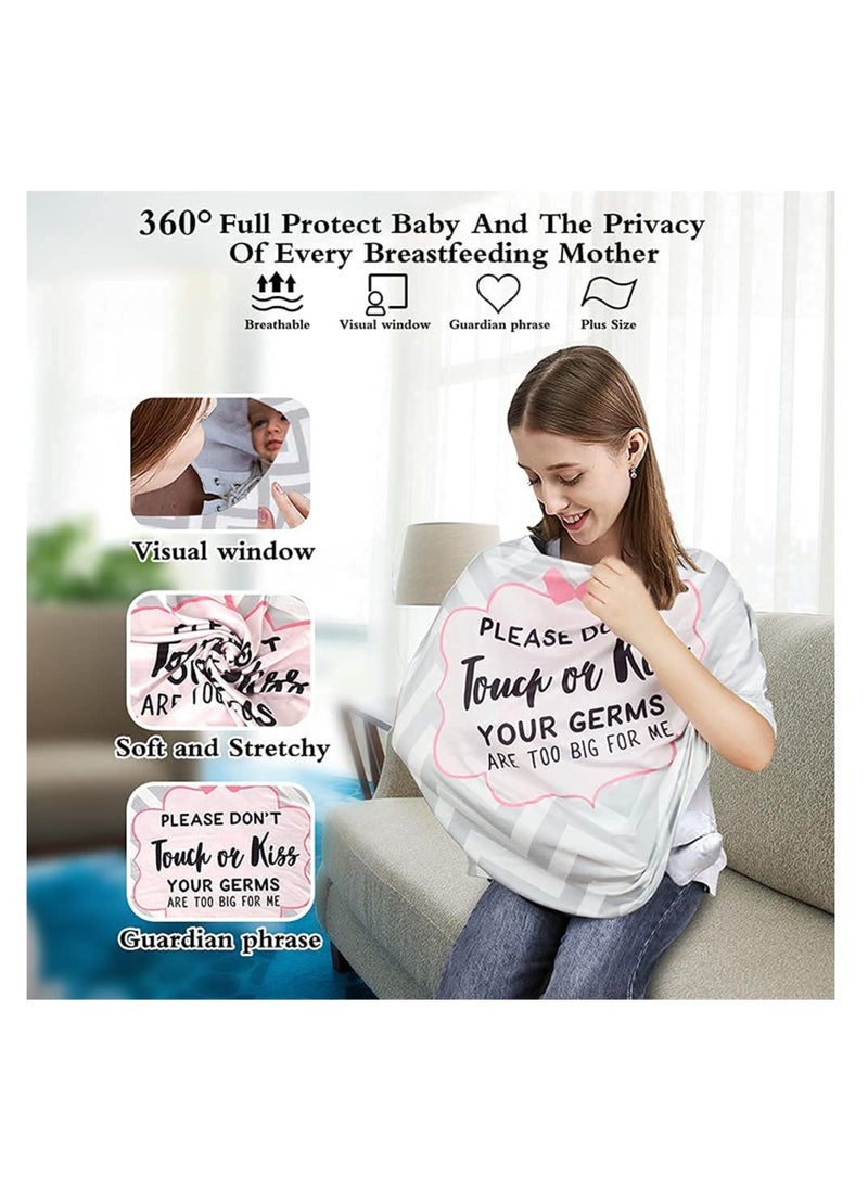 KASTWAVE Baby Car Seat Covers for Babies, Mom Nursing Covers Breastfeeding Scarf, Multi Use Infant Nursing Scarf for Newborn Carrier, Stroller, Ultra-Soft Breathable Baby Gifts  - Image 5