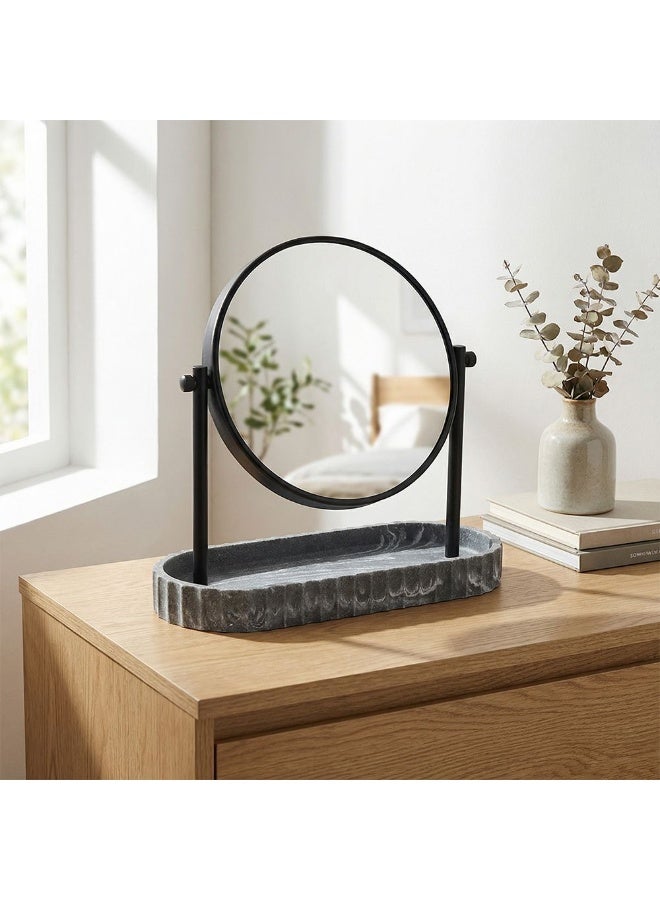 DANUBE HOME Velora Makeup Mirror With Storage Tray Vanity Organizer Table Mirror Grey 23X8.2X23 Cm - Image 3