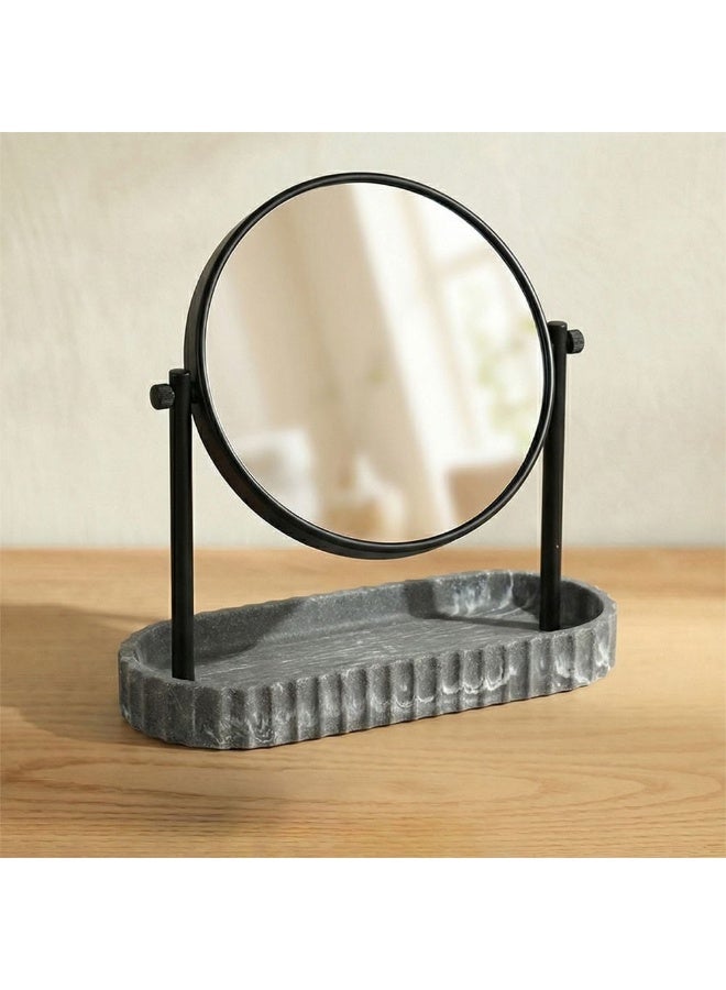 DANUBE HOME Velora Makeup Mirror With Storage Tray Vanity Organizer Table Mirror Grey 23X8.2X23 Cm - Image 1