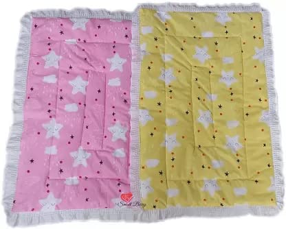 Fashtastic Newborn Baby Lacy Muslin Godari Swaddle Bed Baby Bedding Multicolour06 MonthsPack of2 60 x 45 Centimeter Pack of 2