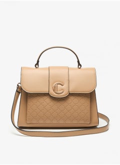Le Confort حقيبة Le Confort Monogram Embossed Satchel مزودة بقفل بزر وحزام قابل للفصل  - Image 1