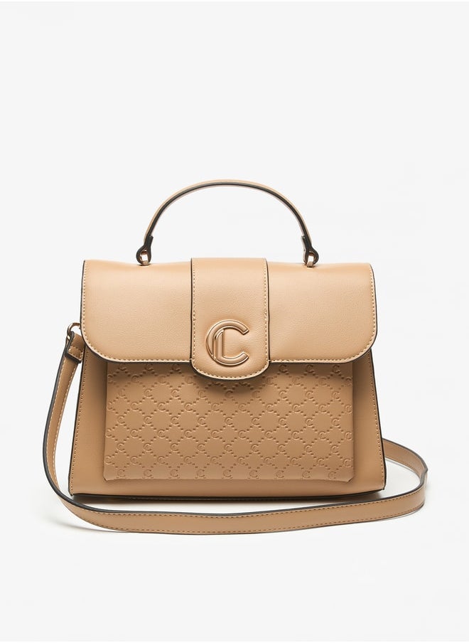 Le Confort - حقيبة Le Confort Monogram Embossed Satchel مزودة بقفل بزر وحزام قابل للفصل - Image 1