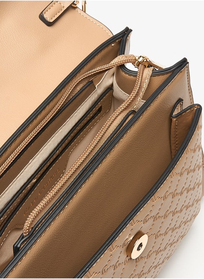 Le Confort - حقيبة Le Confort Monogram Embossed Satchel مزودة بقفل بزر وحزام قابل للفصل - Image 1