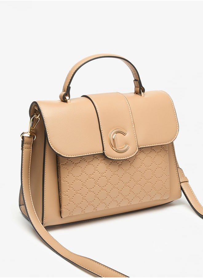 Le Confort - حقيبة Le Confort Monogram Embossed Satchel مزودة بقفل بزر وحزام قابل للفصل - Image 1
