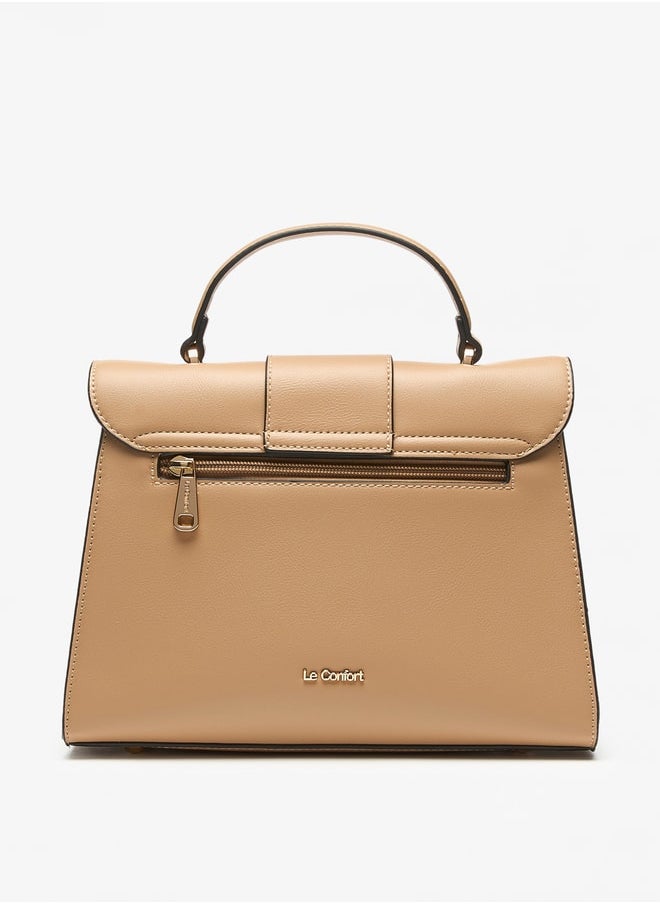 Le Confort - حقيبة Le Confort Monogram Embossed Satchel مزودة بقفل بزر وحزام قابل للفصل - Image 1