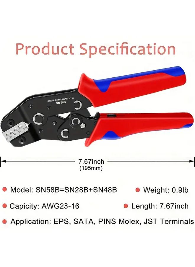 SN 58B Dupont Crimping Tool Set 1550pcs 2 54mm Male Female Terminals Spring Steel Connectors - Image 3