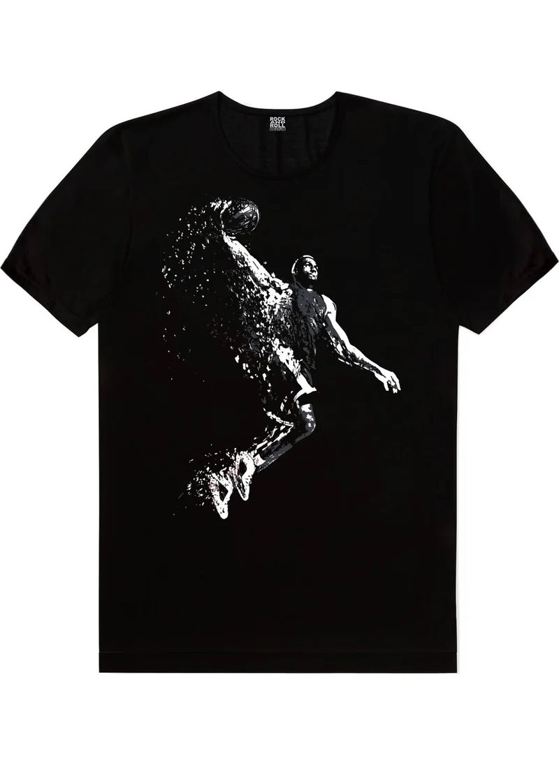 Rock&Roll Pro Slam Dunk Black Short Sleeve Men's T-Shirt