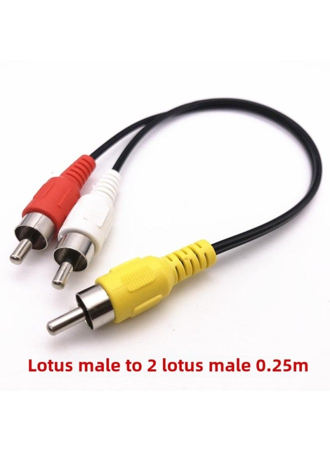 RCA One-Two Audio Cable Connection Male-to-Female RCA Male AV Male Lotus Rotary Double Lotus Mother 1 Drag 2-Color:Lotus Male To 2 Lotus Male  - Image 1