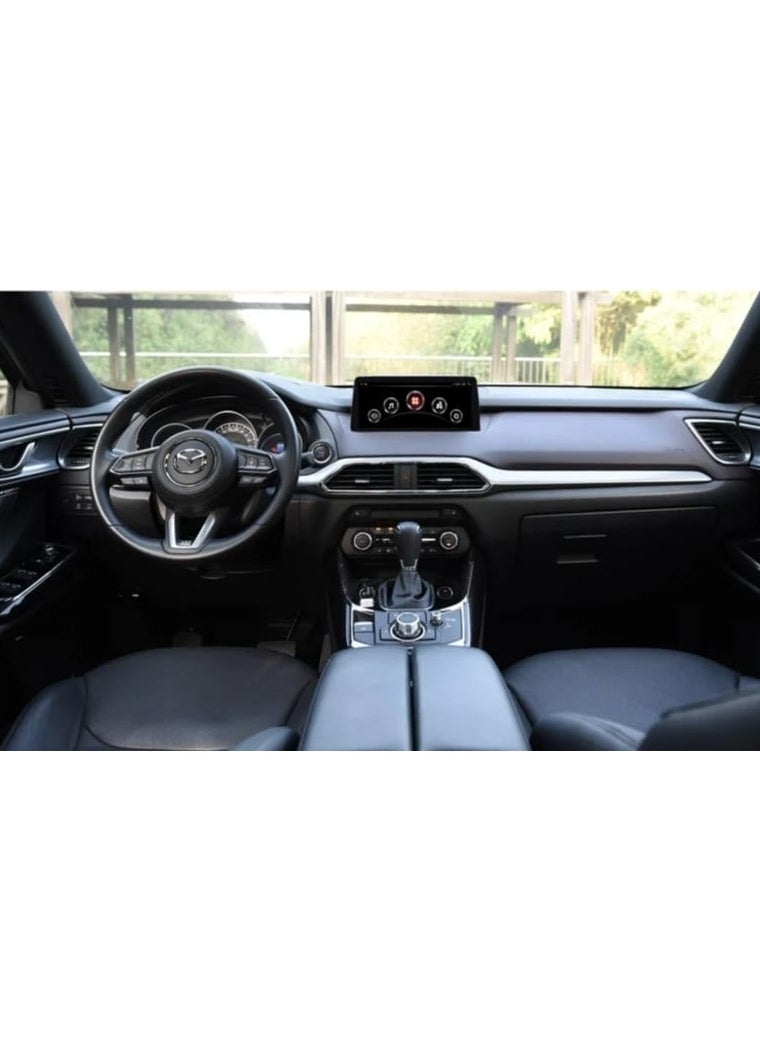 Mazda CX-9 (2017-2021)  Screen This modern, high-tech screen adds comfort and distinction to your driving experience. It allows you to view your trip information clearly and in high definition, and provides an easy way to communicate with the world around you. This screen10INCH  features superior performance and innovative technology, making it an ideal choice for those looking to enhance their driving experience.