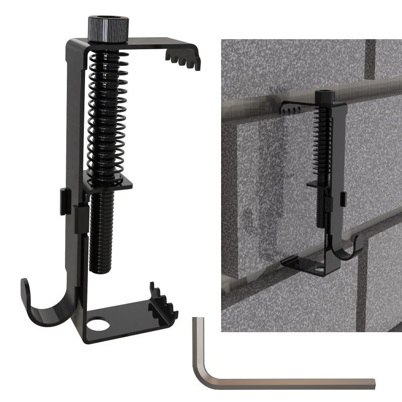 Aufuga Brick Hooks ClampsBrick Wall Clips Brick Hangers Stainless Steel Heavy Duty Brick Clips for Wall Hanging Adjustable No Drill Outdoor Indoor 4