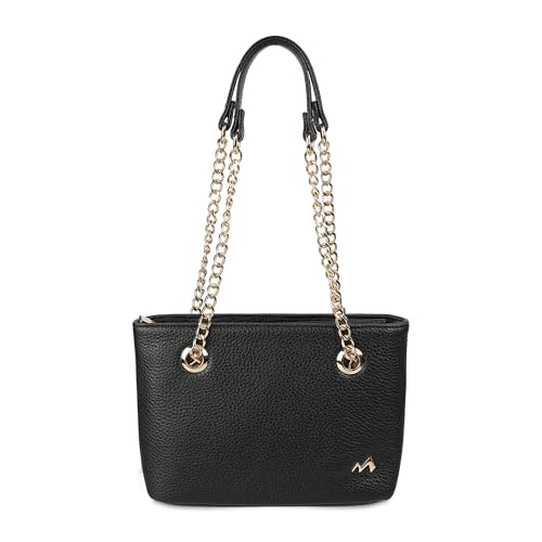 Metro Women's Black Stylish Faux Leather Shoulder Bag (66-317) - Image 1