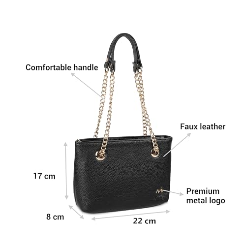 Metro Women's Black Stylish Faux Leather Shoulder Bag (66-317) - Image 3