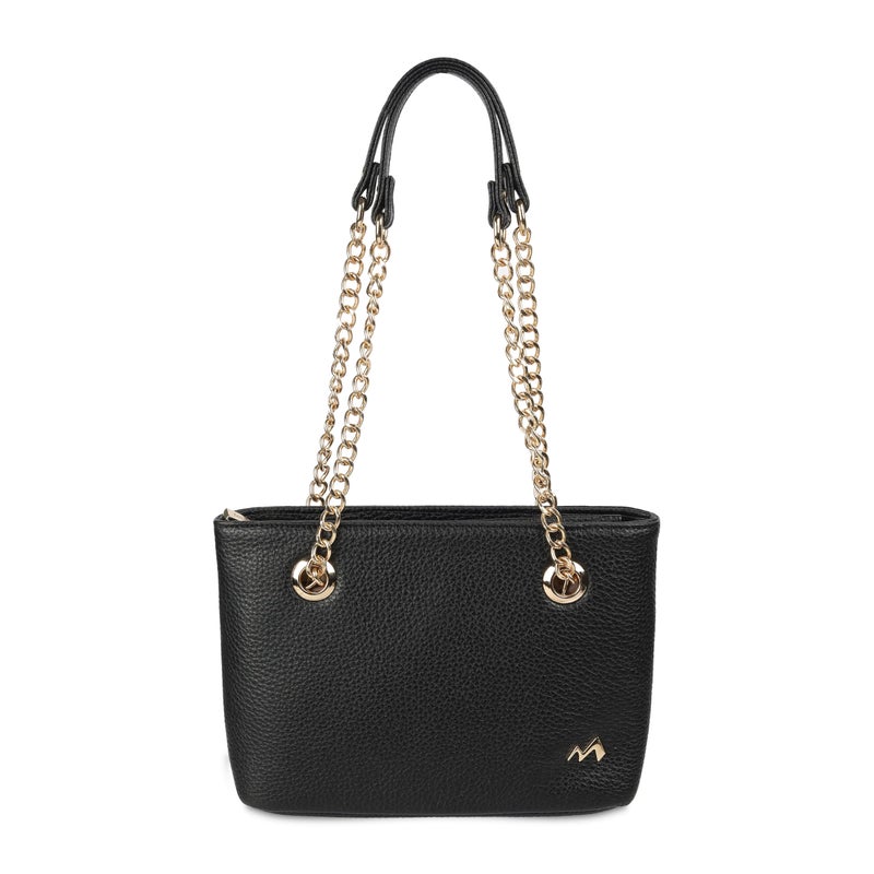 Metro Women's Black Stylish Faux Leather Shoulder Bag (66-317) - Image 2