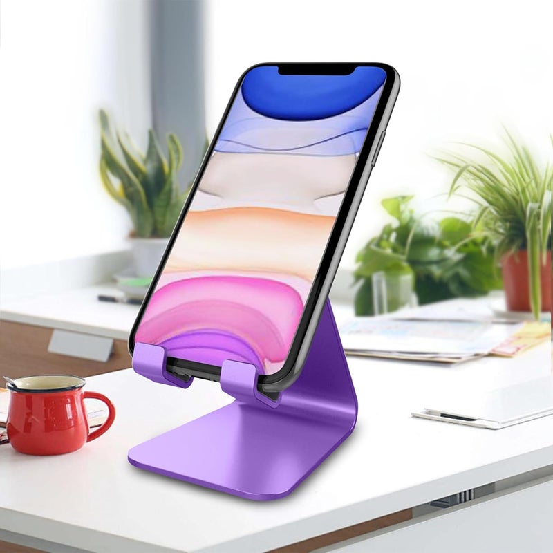 CreaDream Cell Phone Stand, Cradle, Holder,Aluminum Desktop Stand Compatible with Switch, All Smart Phone, iPhone 11 Pro Xs Max Xr X Se 8 7 6 6s Plus SE 5 5s-Dark Purple - Image 3