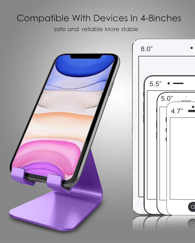CreaDream Cell Phone Stand, Cradle, Holder,Aluminum Desktop Stand Compatible with Switch, All Smart Phone, iPhone 11 Pro Xs Max Xr X Se 8 7 6 6s Plus SE 5 5s-Dark Purple - Image 4