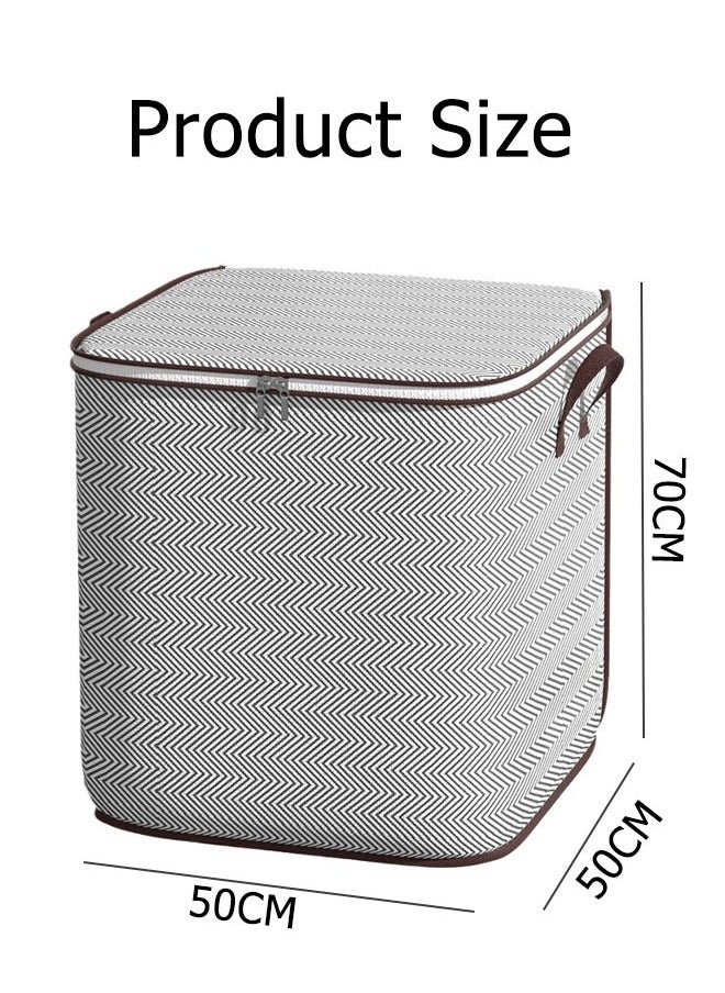 Generic 180L Large Storage Bags  Non-Woven Large Capacity With Zipper & Handles Durable Foldable Waterproof Dustproof Organizer For Clothing Blanket Bedding Quilts  ToysWatercolors storage bags  - Image 2