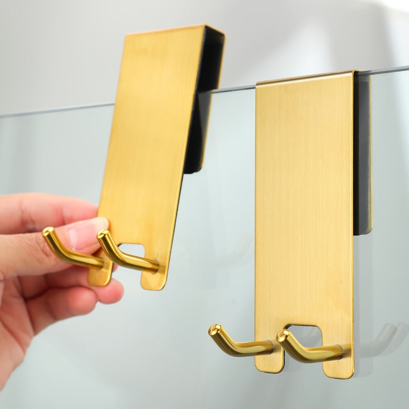 2 Pack Stainless Steel Door Hooks Anti Rust Modern Design Easy Install for Bathroom Towels Robes and Shower Accessories - Image 2
