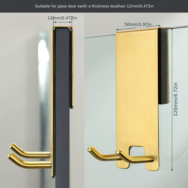 2 Pack Stainless Steel Door Hooks Anti Rust Modern Design Easy Install for Bathroom Towels Robes and Shower Accessories - Image 3