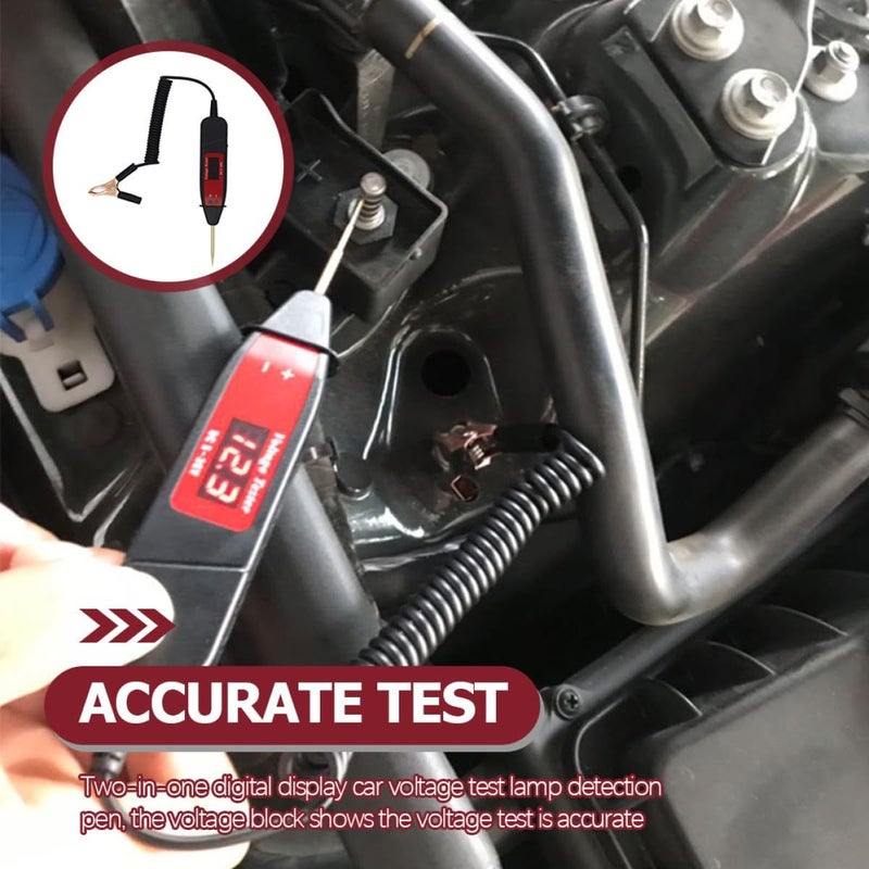 Digital Circuit Tester LCD Voltage Probe Auto Electric Car Diagnostic Continuity Test Tool - Image 5