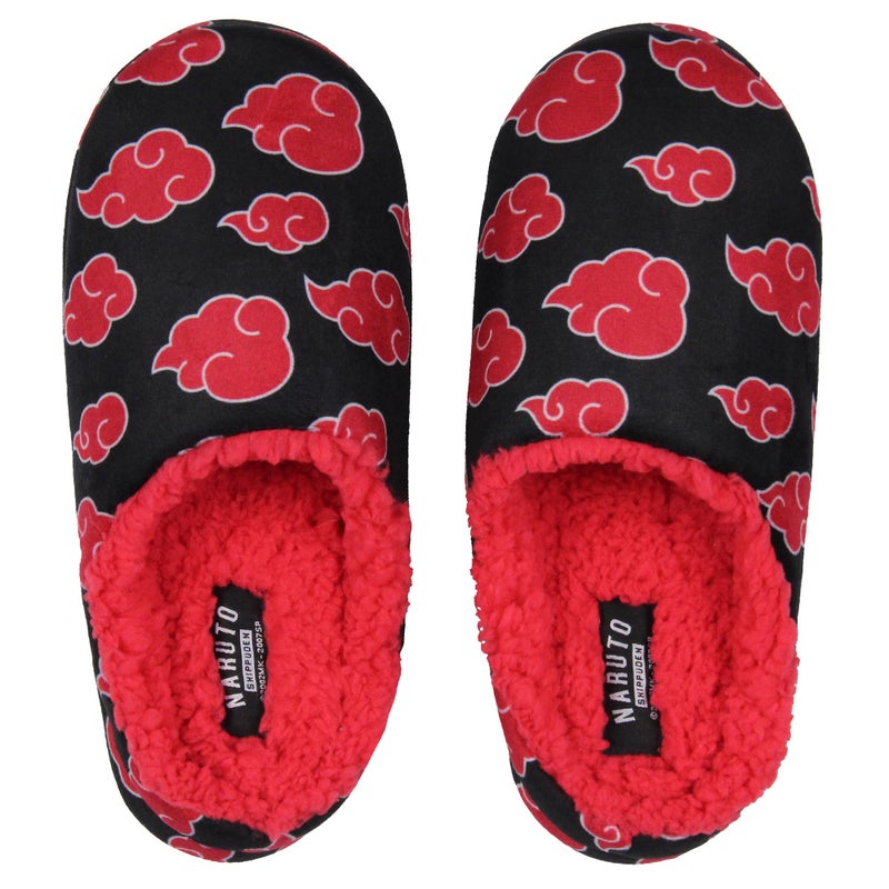 Bioworld Naruto Shippuden Fuzzy Slippers Naruto Akatsuki Red Cloud Fleece Lined Slippers For Men For Women House Slippers for Indoors SmallMedium - Image 2