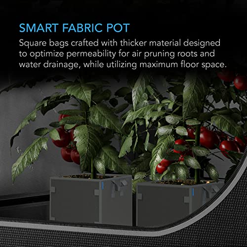 AC Infinity Square Heavy Duty Fabric Pots 7 Gallon Aeration Reusable Grow Bags 5Pack with 500G Thick Nonwoven Fabric and Plant Stake Loops for Garden Growing Fruits Vegetables and Flowers - Image 3