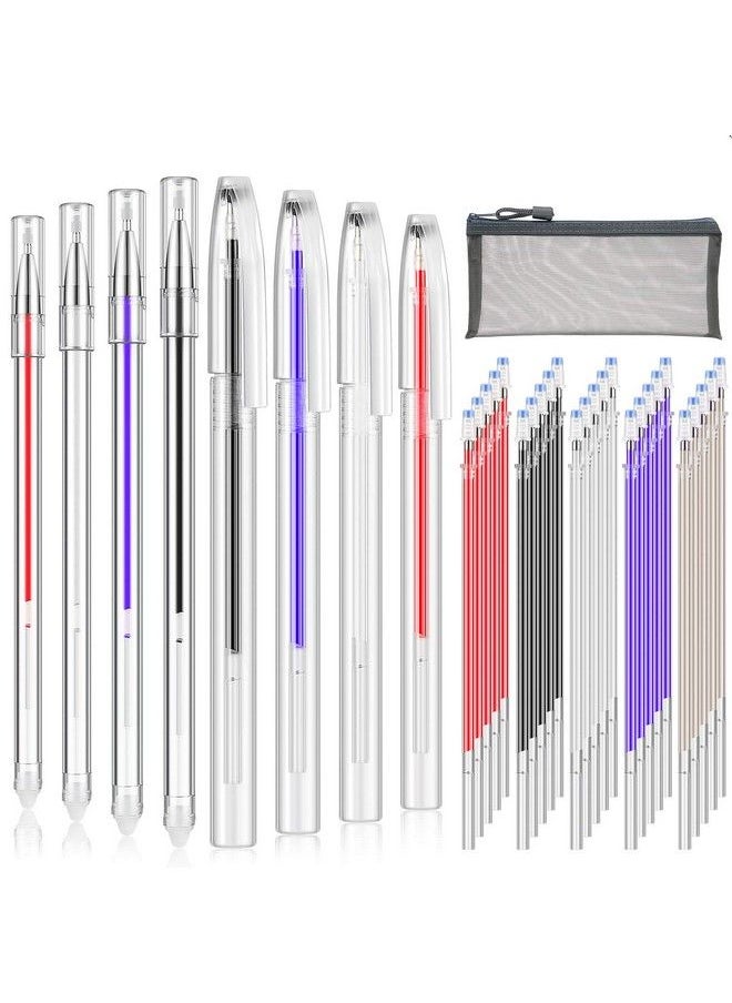 Outus 36 Pieces Heat Erasable Pens Set Includes 10 Pieces Heat Erasable Fabric Marking Pens Heat Erase Pens With 25 Pieces Refills And Pen Storage Bag For Quilting Sewing And Dressmaking  - Image 1