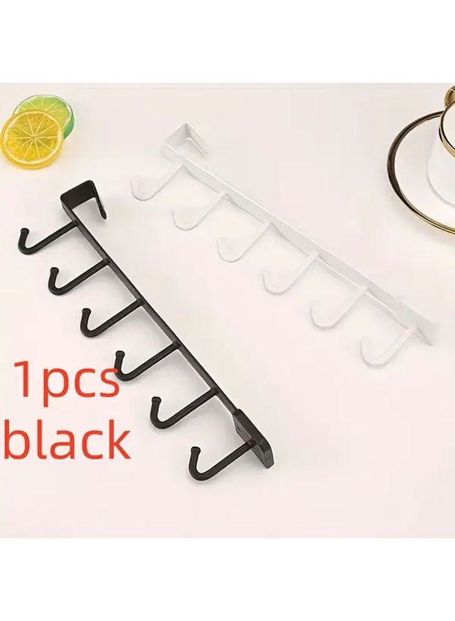 هوكات متعددة الوظائف أسود متقدم 6 صفوف لتنظيم خزانة المطبخ بدون حفر - Image 1