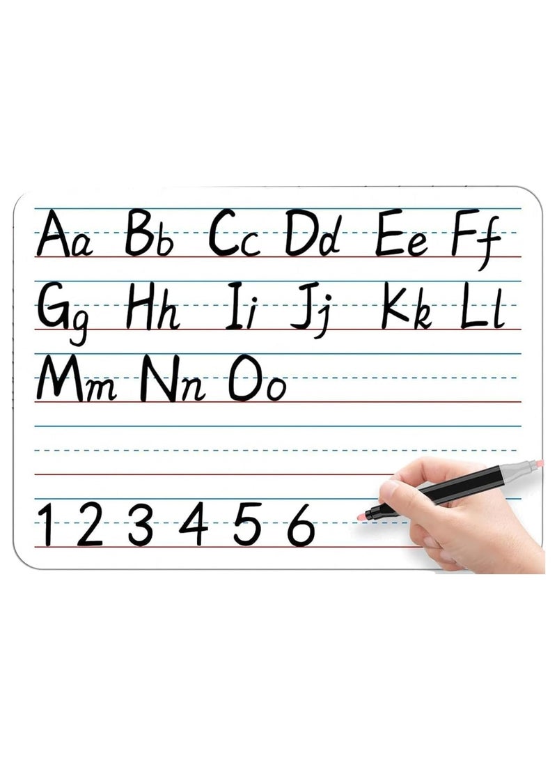MARKQ [Pack of 10] Lined Dry Erase White Board [A4] for Kids Ruled Writing Board - Image 3