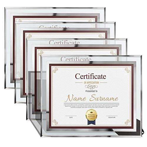 Schliersee 8.5 x 11 Certificate Document Frame Diploma Glass Picture Frames Only for Tabletop, Pack of 4, For Christmas Gift - Image 1