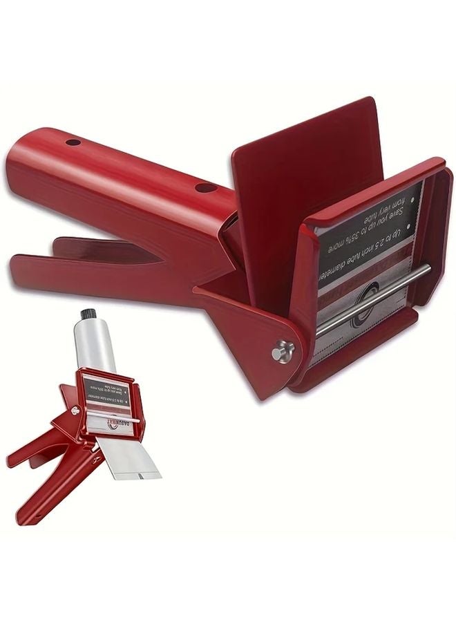 Red Caulking Gun with Scraper Adjustable Silicone Sealant Dispenser Tool for Precision Application - Image 1